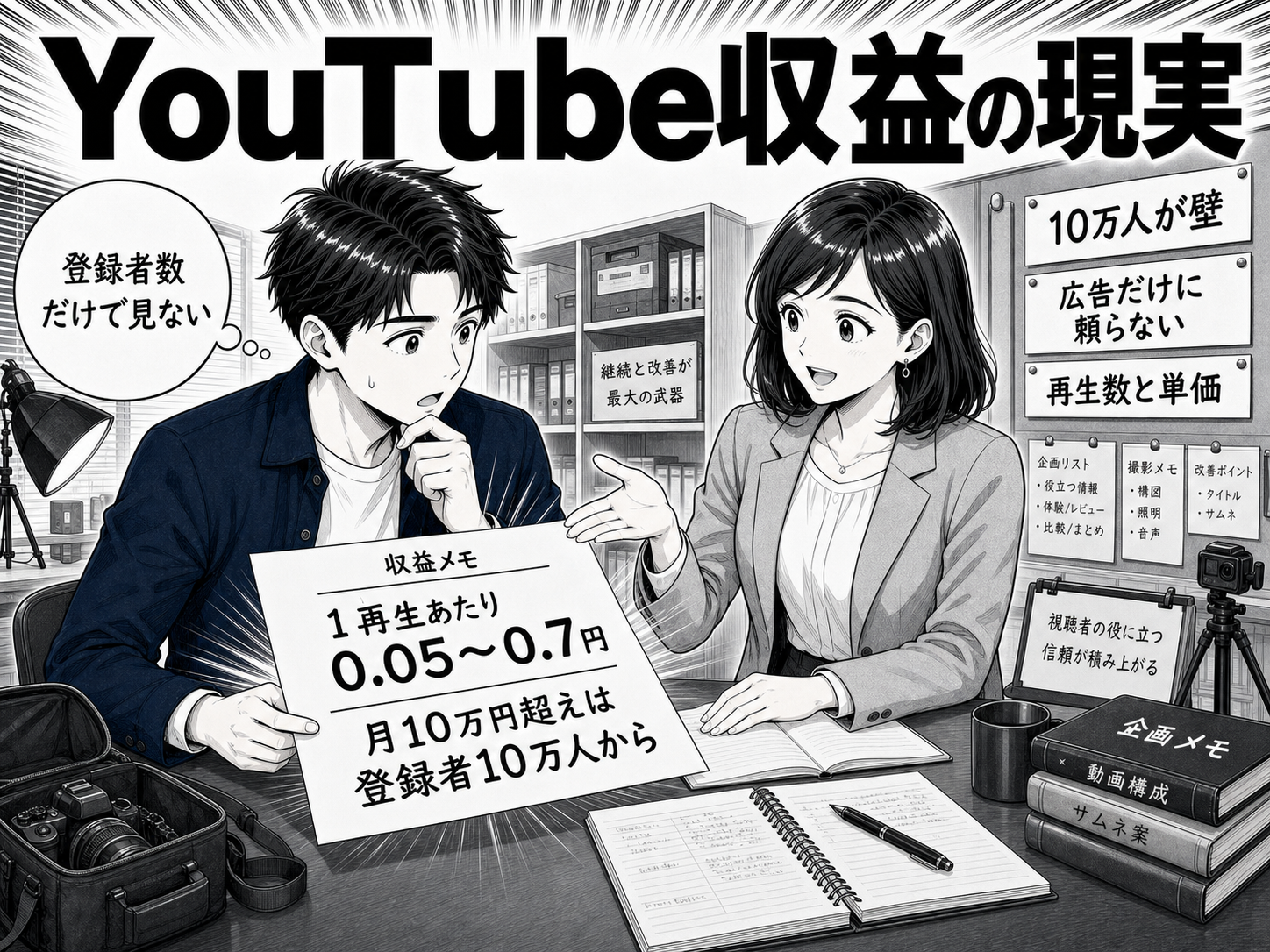 YouTube収益は1再生0.05〜0.7円・月10万円超えは登録者10万人から