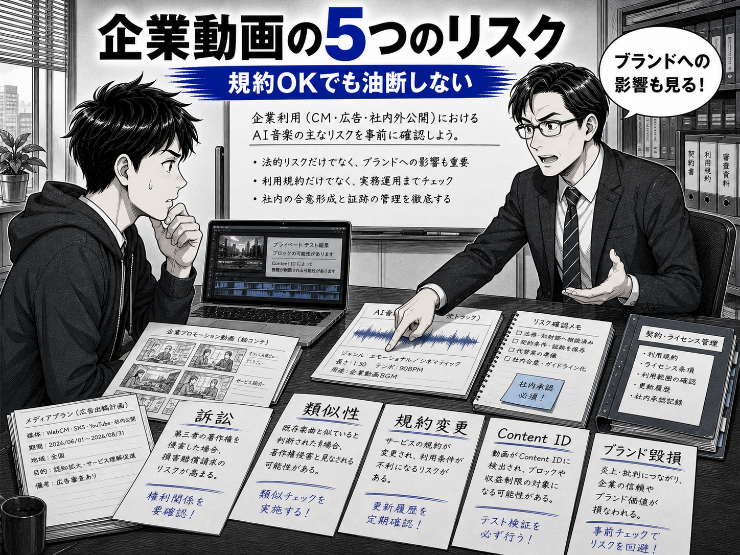AI音楽を企業動画に使うときのリスク