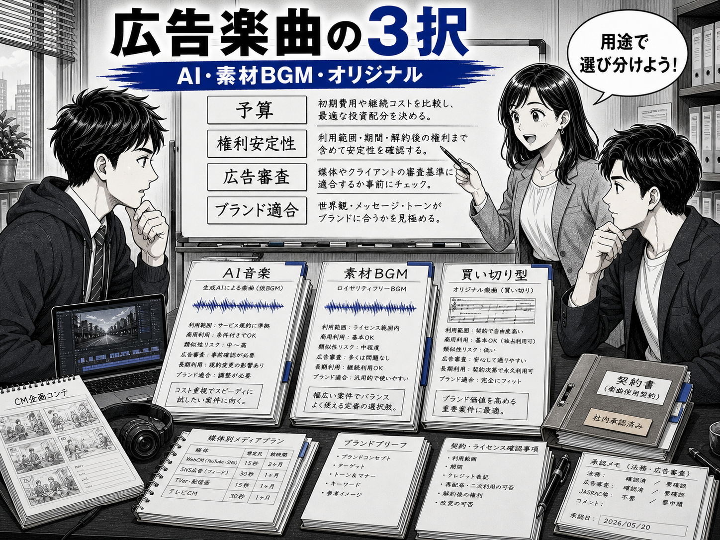 AI音楽と素材BGMとオリジナル楽曲の違い