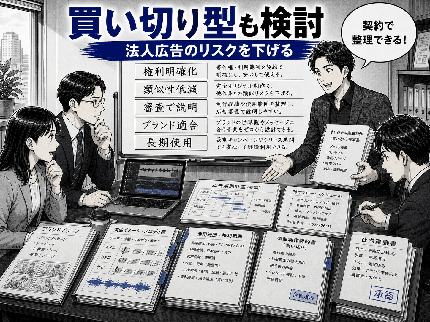 法人広告でリスクを下げるなら買い切り型楽曲制作も検討
