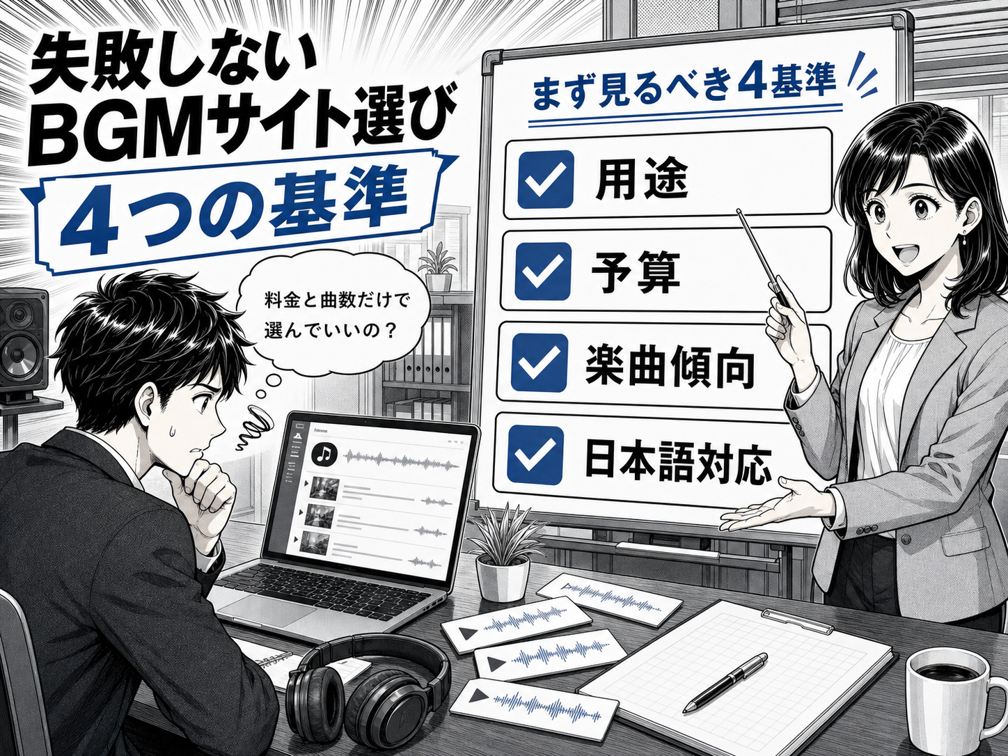 有料BGMサイトはどう選べば失敗しない？4つの基準