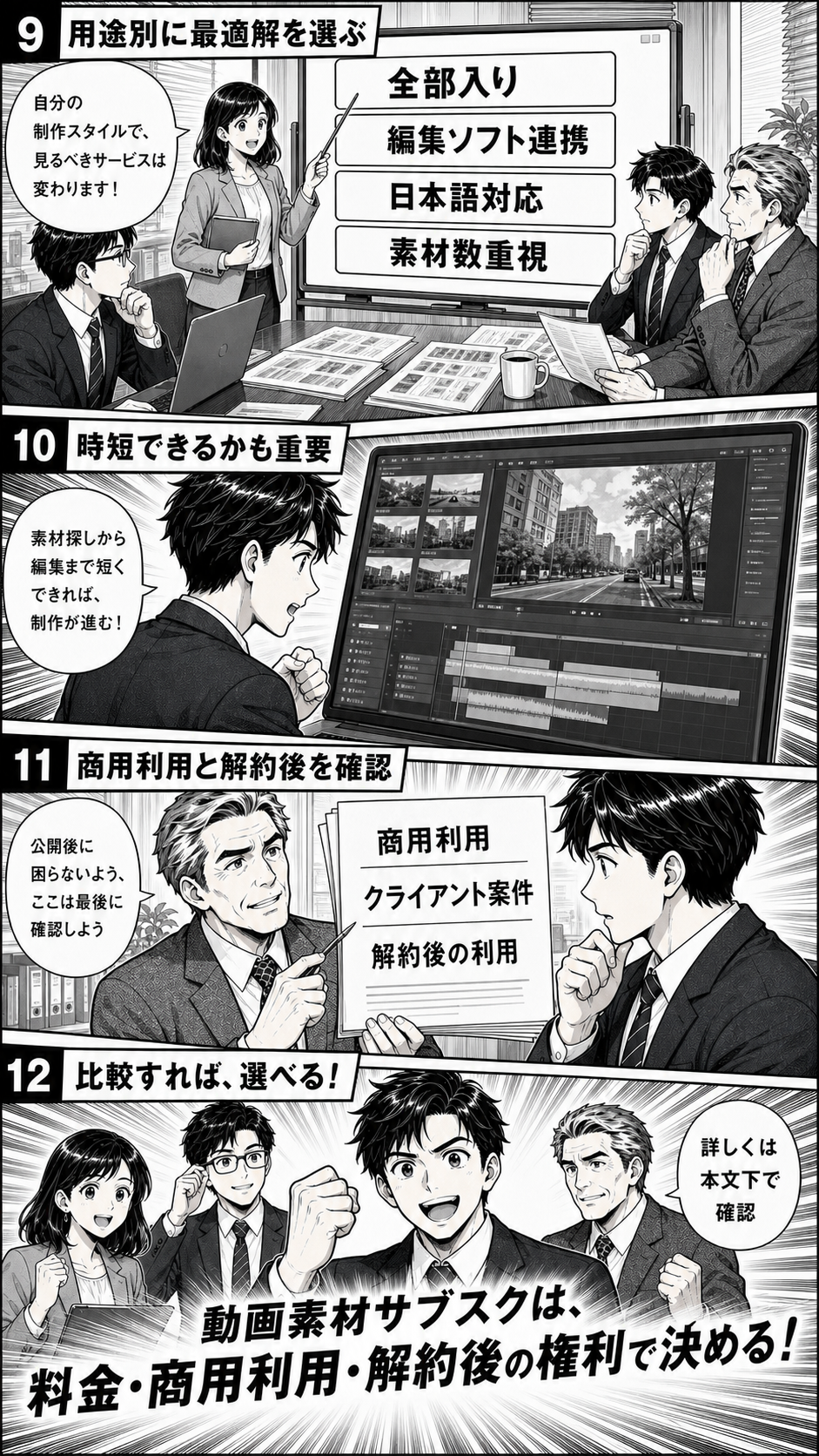 商用利用・日本語対応を比較